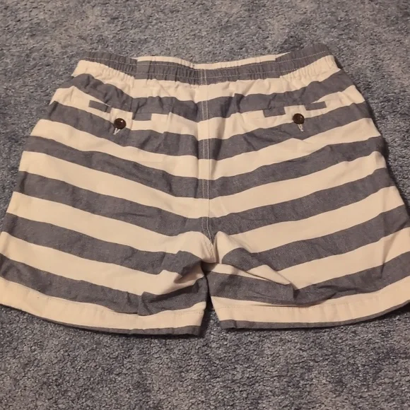 J. Crew blue-grey/white striped dock Shorts, small - Picture 3 of 3